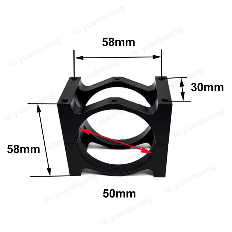 1PCS 40mm 45mm 50mm Tube Clamp Aluminum Carbon Tube Clip Connector Pipe Fastener Mount for RC Drone Quadcopter Multi-copter