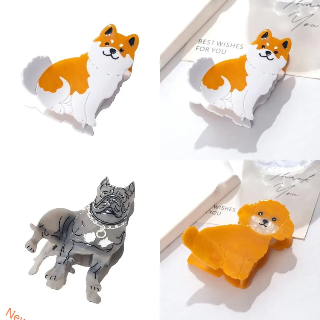 

Надежно удерживайте волосы коготь с двойным рядом зубов, дизайн для маленьких щенков, женская модная заколка для волос из LXAD