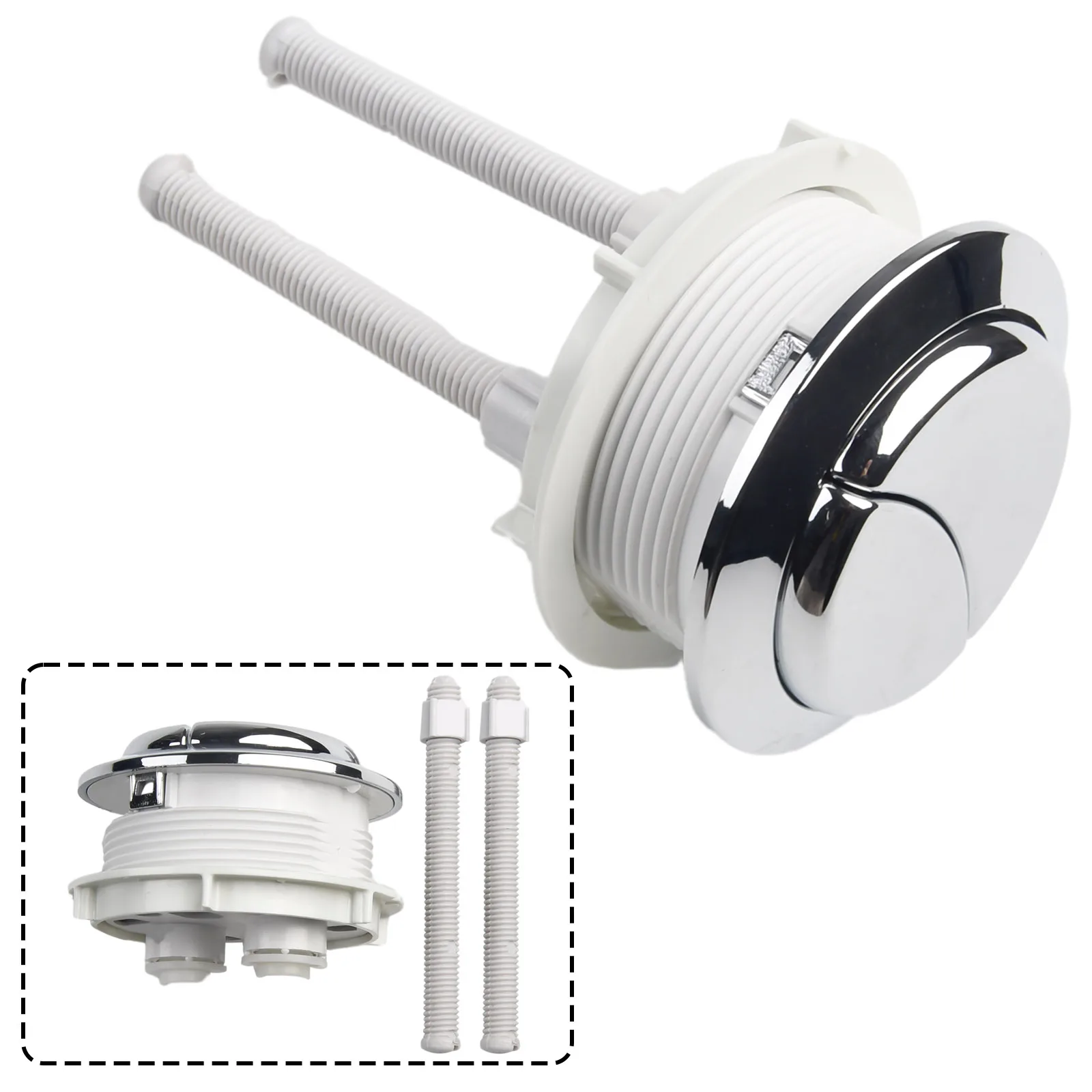 Enhance Your Toilet Experience with 58mm Flush Double Toilet Tank Button Round Head Plating Design Easy Installation
