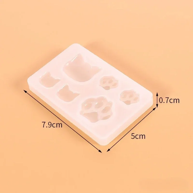 2026 New Creative Small Cat Claw Crystal Epoxy Resin DIY Silicone Mold Cat Face Cat Claw Keychain Jewelry Pendant Molds