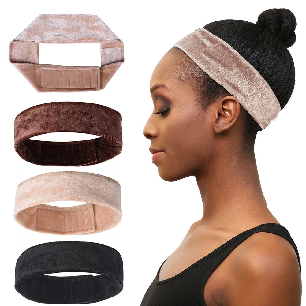 5Pcs Velvet Headband for Women Lace Wig Grips Non-slip Wig Band Accessories Grip Scarf Headband Adjustable Hair Wigs Wholesale