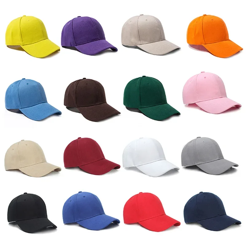 Summer Adult Unisex Simple Woman Black Adjustable Baseball Cap White Dad Hip hop Hats for Men 16 colors