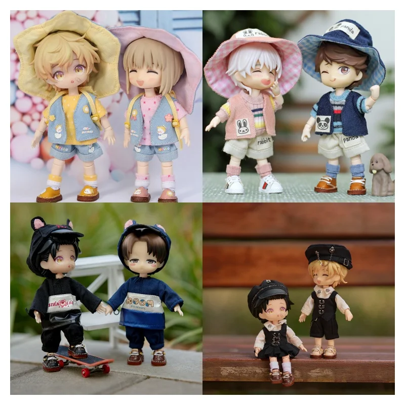 

New OB11 Doll Clothing Mini Toy Accessories Cute and Fresh Spring Outing Student Set Gothic Style Set Fisherman Set 1/12 Point O