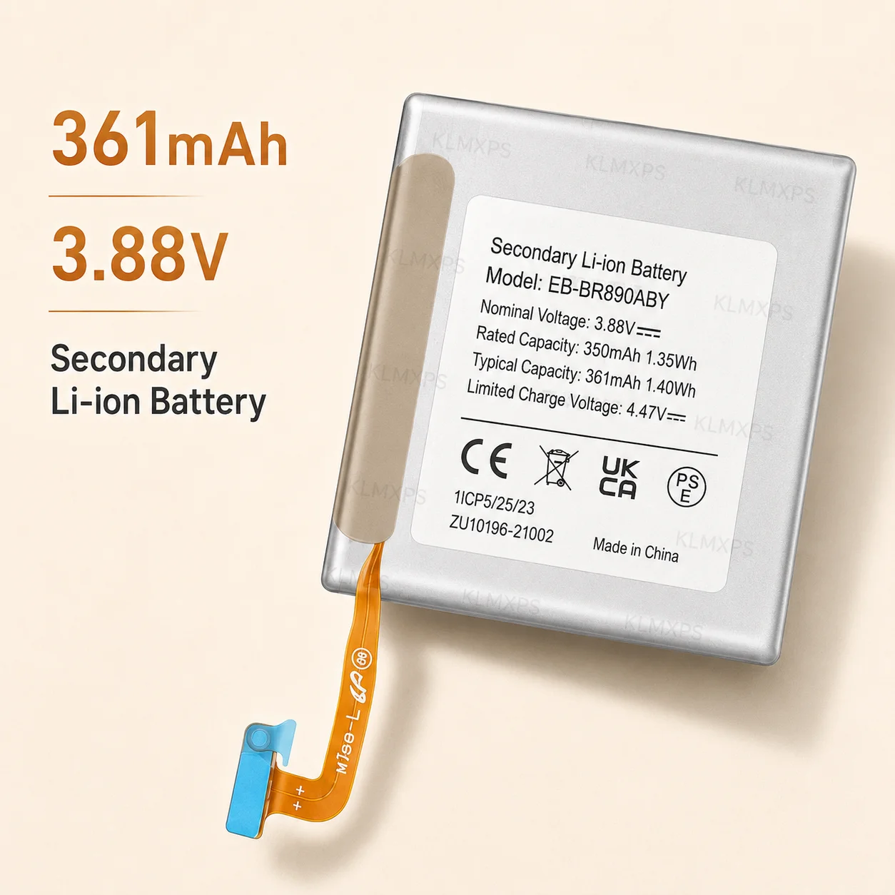 EB-BR890ABY 350mAh Battery for Samsung Galaxy Watch 4 44mm SM-R870 R875 Classic 46mm R890 R895 with Repair Tools Kit DIY