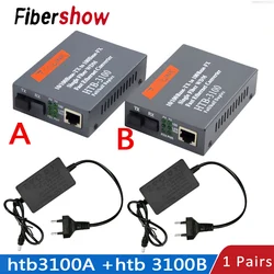 Media Converter HTB-3100 Fiber Optical Single Mode Single Fiber SC Port 20KM External Power Supply 10/100M
