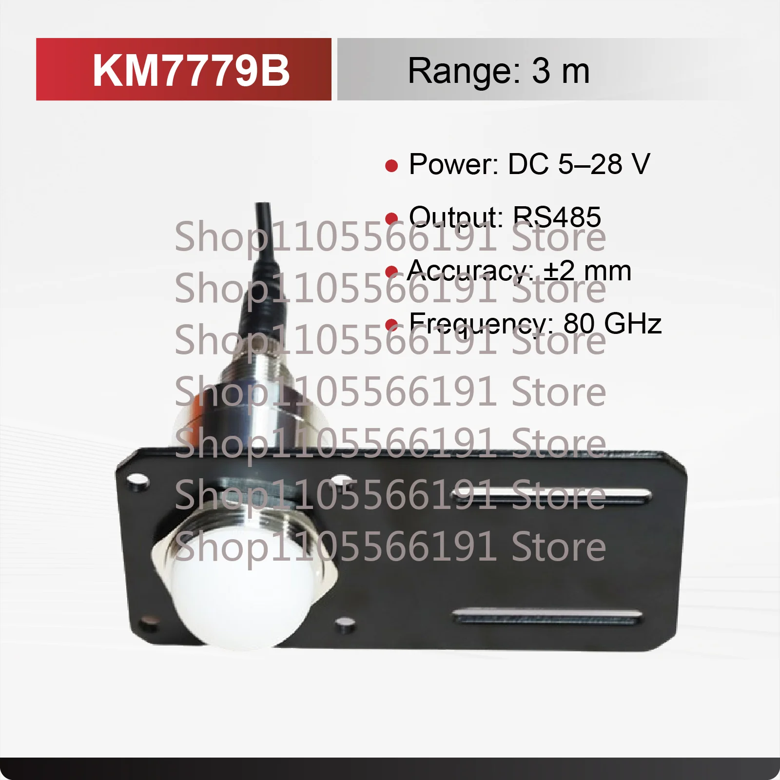 80GHz Radar Level Sensor 3‑12m Range Millimeter Wave Transmitter 4‑20mA RS485 Waterproof Stainless Steel