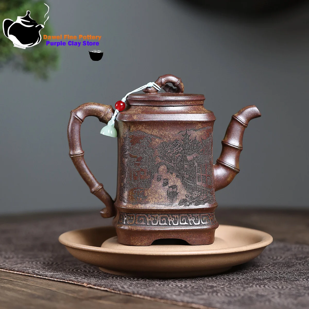 Yixing purple clay teapot raw ore, high-temperature wood burning section, mud bamboo section, Kung Fu tea set, Chinese teapot