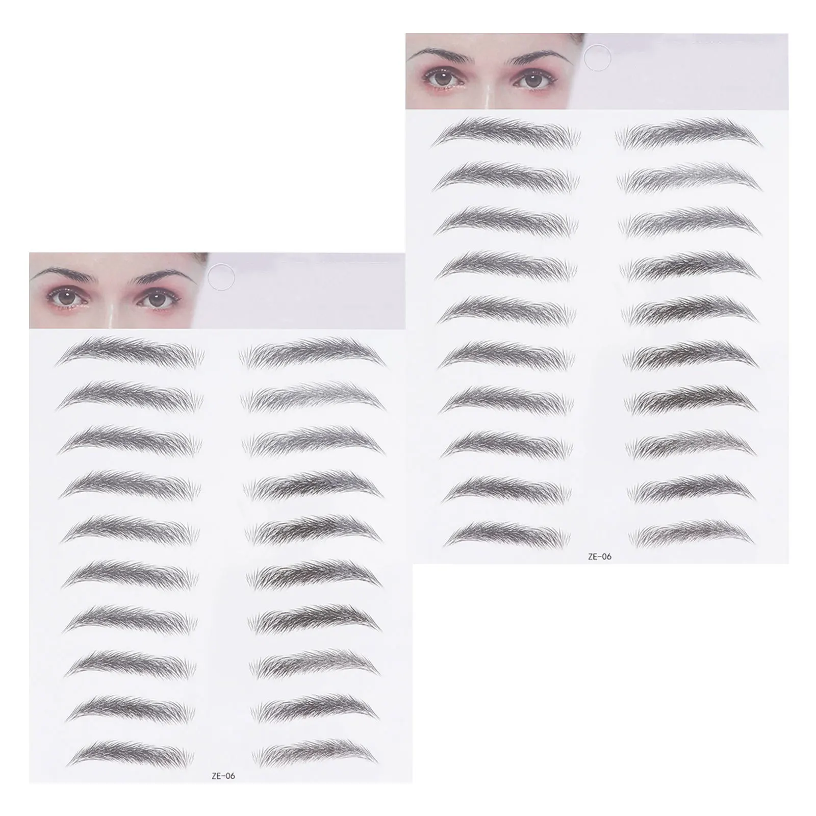 Autocollants de transfert de sourcils, 2 pièces, outil d'aspect réaliste pour hommes et femmes, Application de Type 6, usage quotidien, Imitation de sourcils