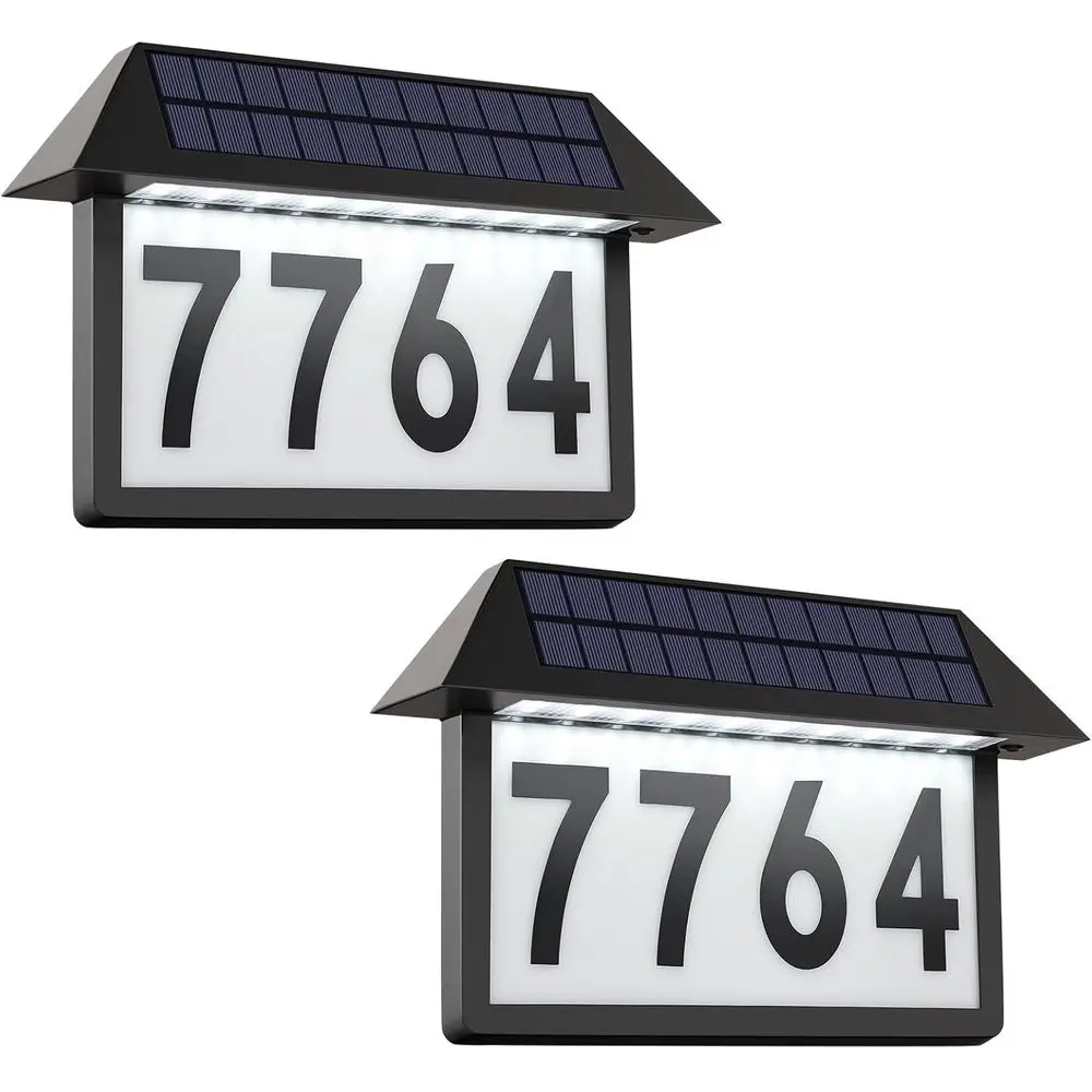 

Набор из 2 штук: светящиеся номера домов, водонепроницаемые, с 3-цветной LED-подсветкой, настенные таблички с номерами.