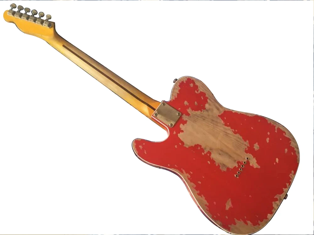 Biggest handcraft studio.aged red st strat stratocast er guitar handmade guitar Ash body old hardware