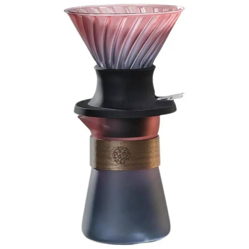 

【ПОСЛЕДНИЙ ШАНС】Набор для заваривания кофе методом пуровер с кофейником с кнопочным механизмом и многоразовым V-образным дриппером, комплект для домашнего приготовления кофе