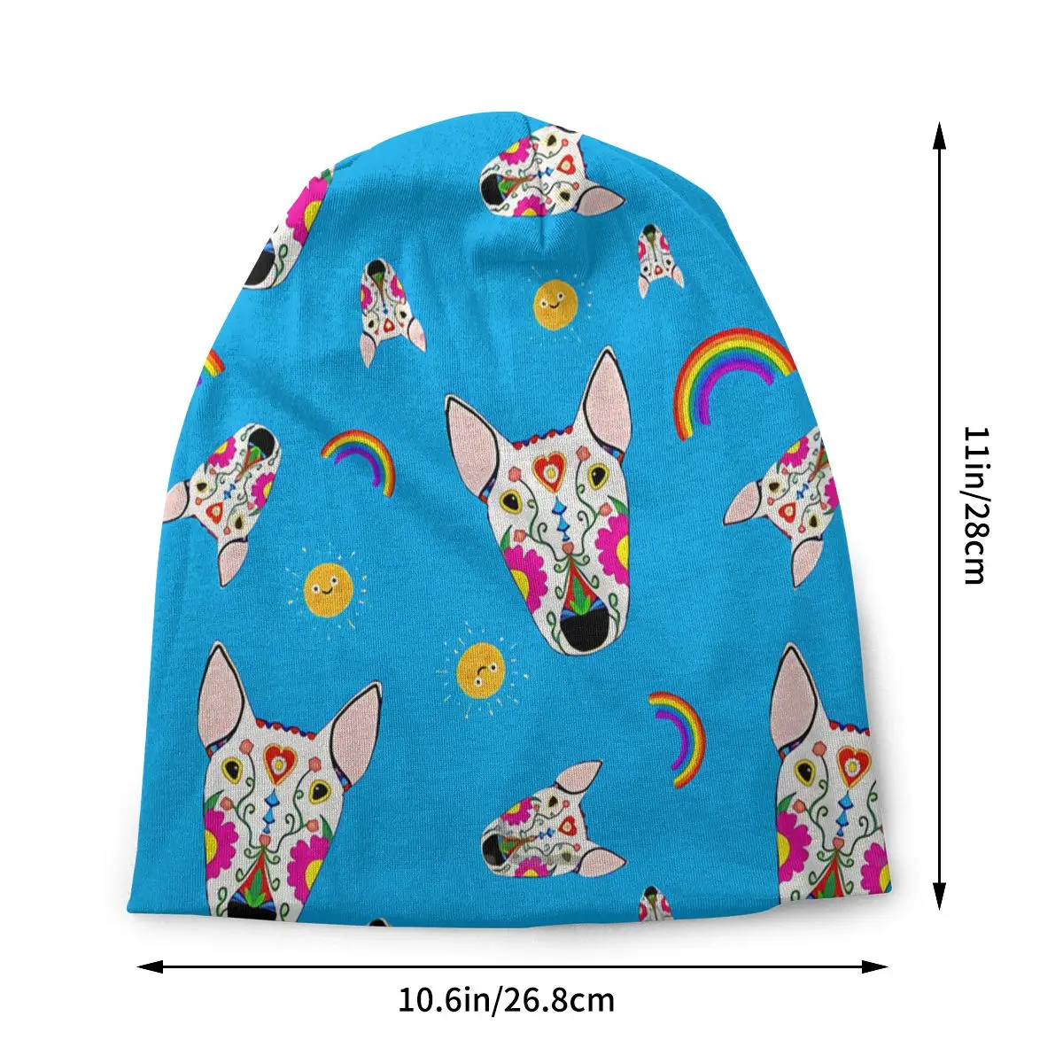 Blue Bull Terrier Dog Unisex Bonnet Thin Windproof Hats Double Layer Hat Breathable Caps