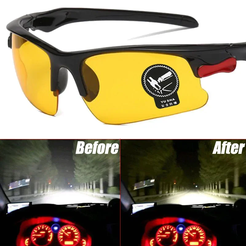 Night Vision Glasses Anti-Glare Night Vision Driver Goggles Safety Driving Enhanced Light Glasses Driver's Eyewear Sunglasses