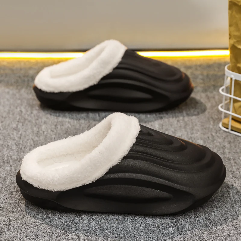 

Новые модные хлопковые тапочки для мужчин и женщин, зимняя теплая домашняя хлопковая обувь, непромокаемая садовая обувь, домашняя лаконичная обувь без шнуровки, размеры 36-45