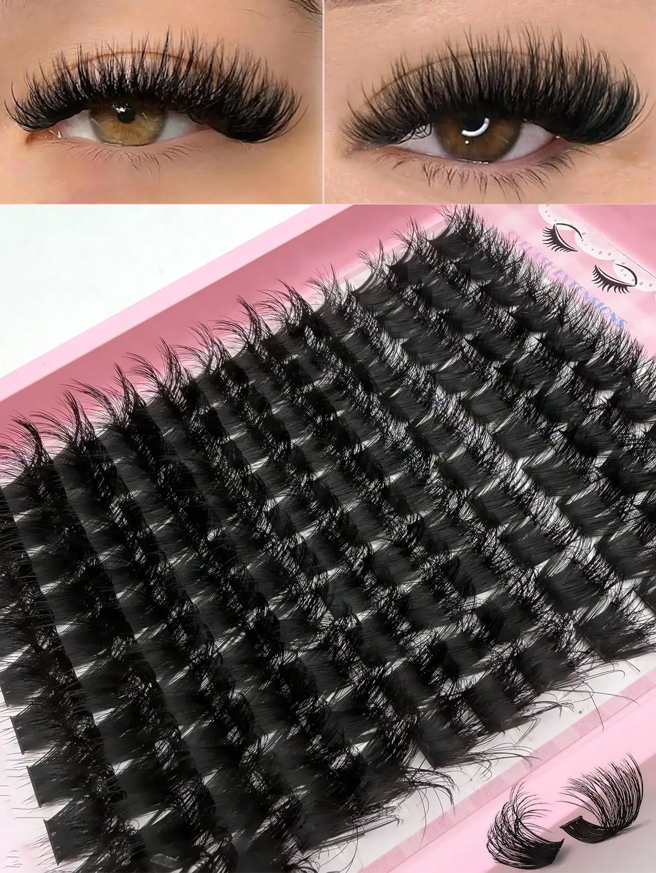 DIY Wimpernbüschel 100D 8D Fluffy 0,07mm D-Curl 14-24mm Gemischte Länge Dramatisch Dicht Weich Wiederverwendbar Einfach für Anfänger – Detail 1