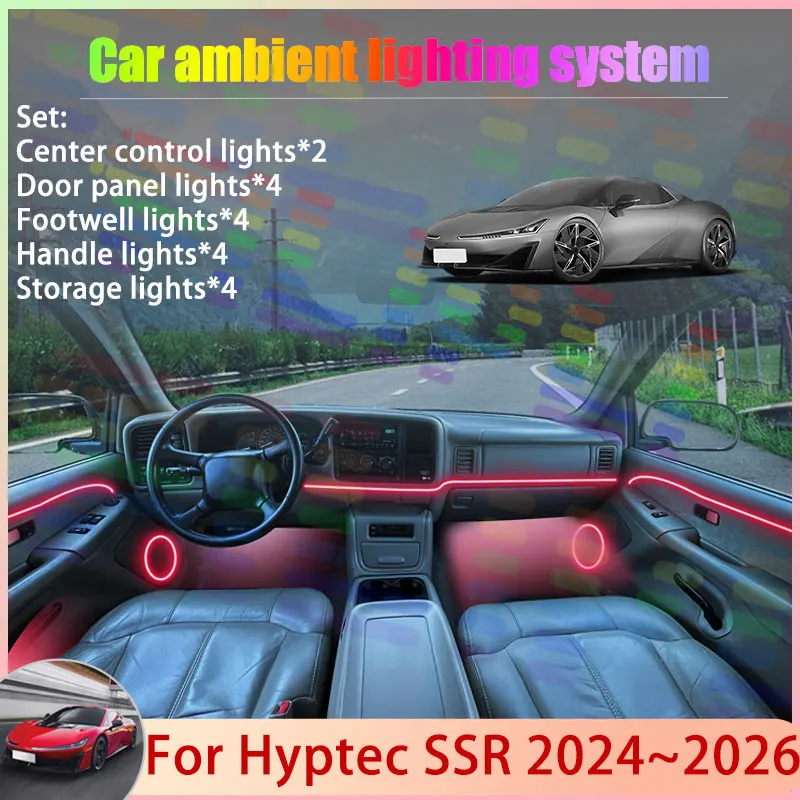 For Hyptec SSR 2024 2025 2026 Hyper S600 2/24 in 1 Car Atmosphere Light Lamp RGB Shade Ensemble Streamer Atmosphere Set Parts