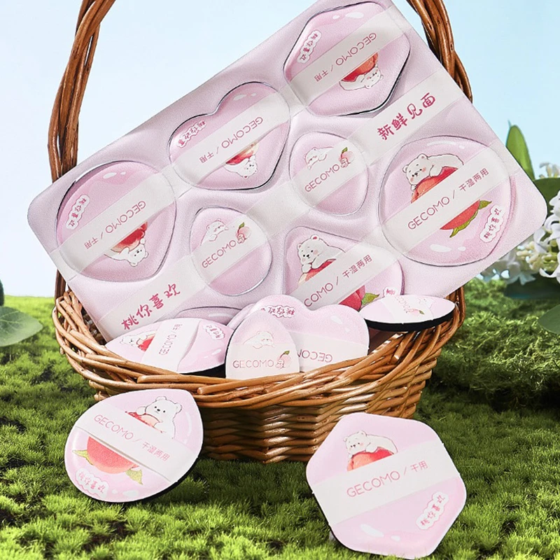 8 stuks multi-vormige cosmetische make-up bladerdeeg blender spons set soft touch schoonheid blenders voor foundation poeder toepassing dagelijks ook