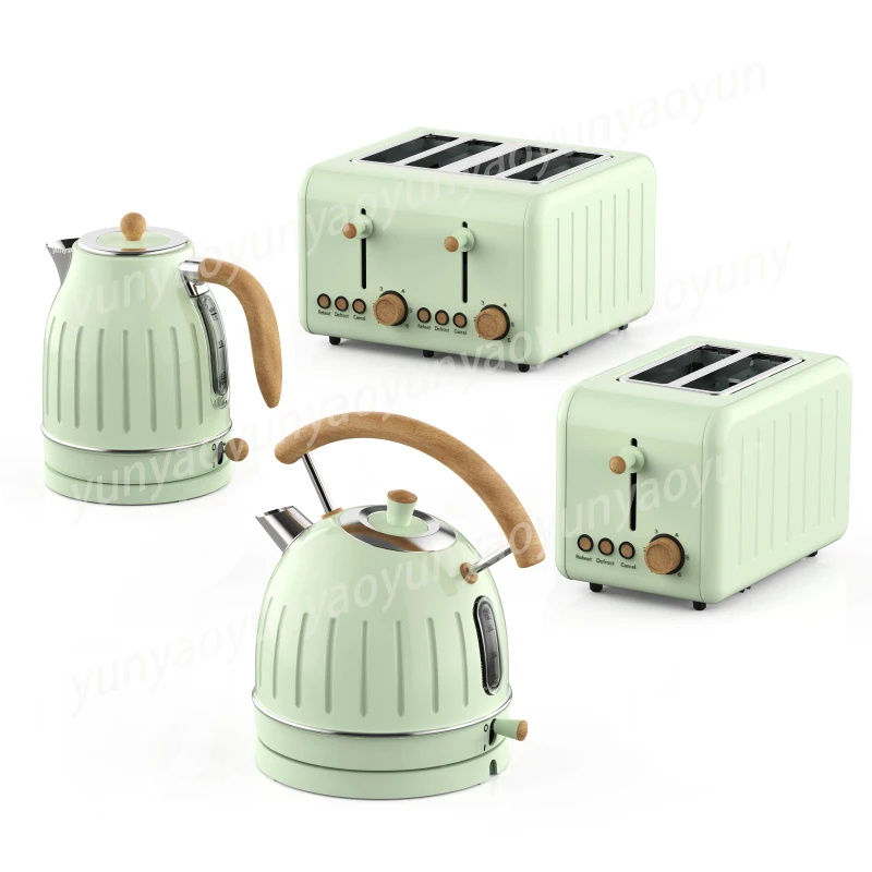Retro  Breakfast Set Appliances 4 Slice Toaster Electric Water Kettle and Toaster Set Juice Blender
