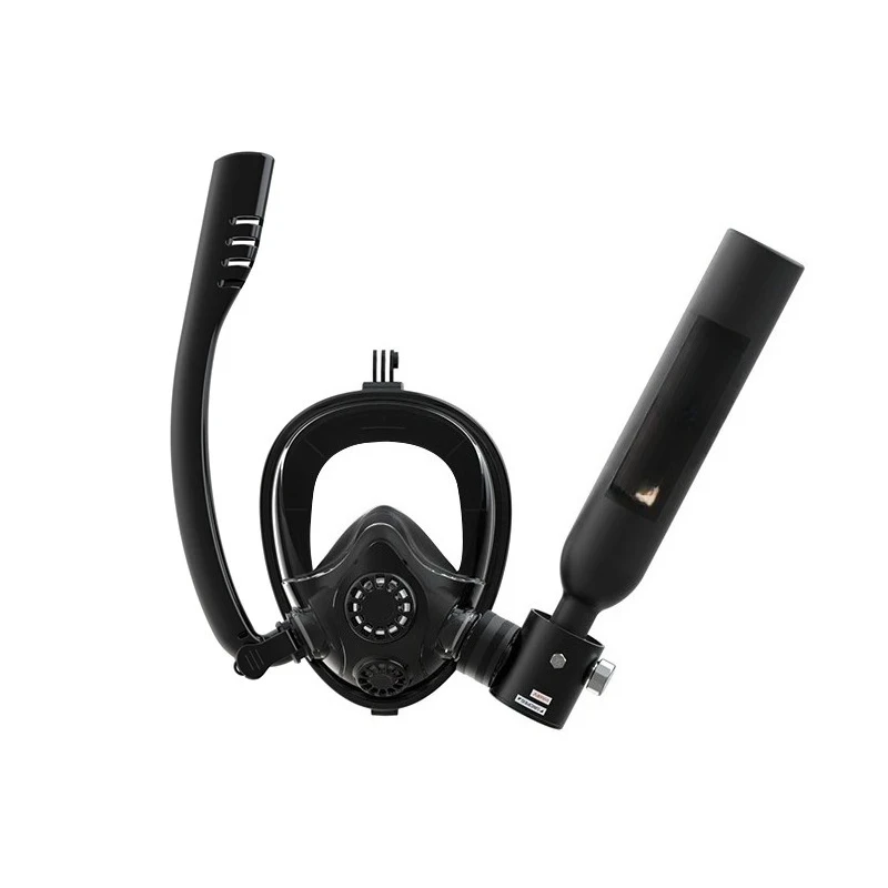 

0.5L Aviation Aluminum Snorkel Set, 10m Dive Mask with Purge Valve & Portable Oxygen Tank, 5-10min forBeginners Ocean Snorkeling