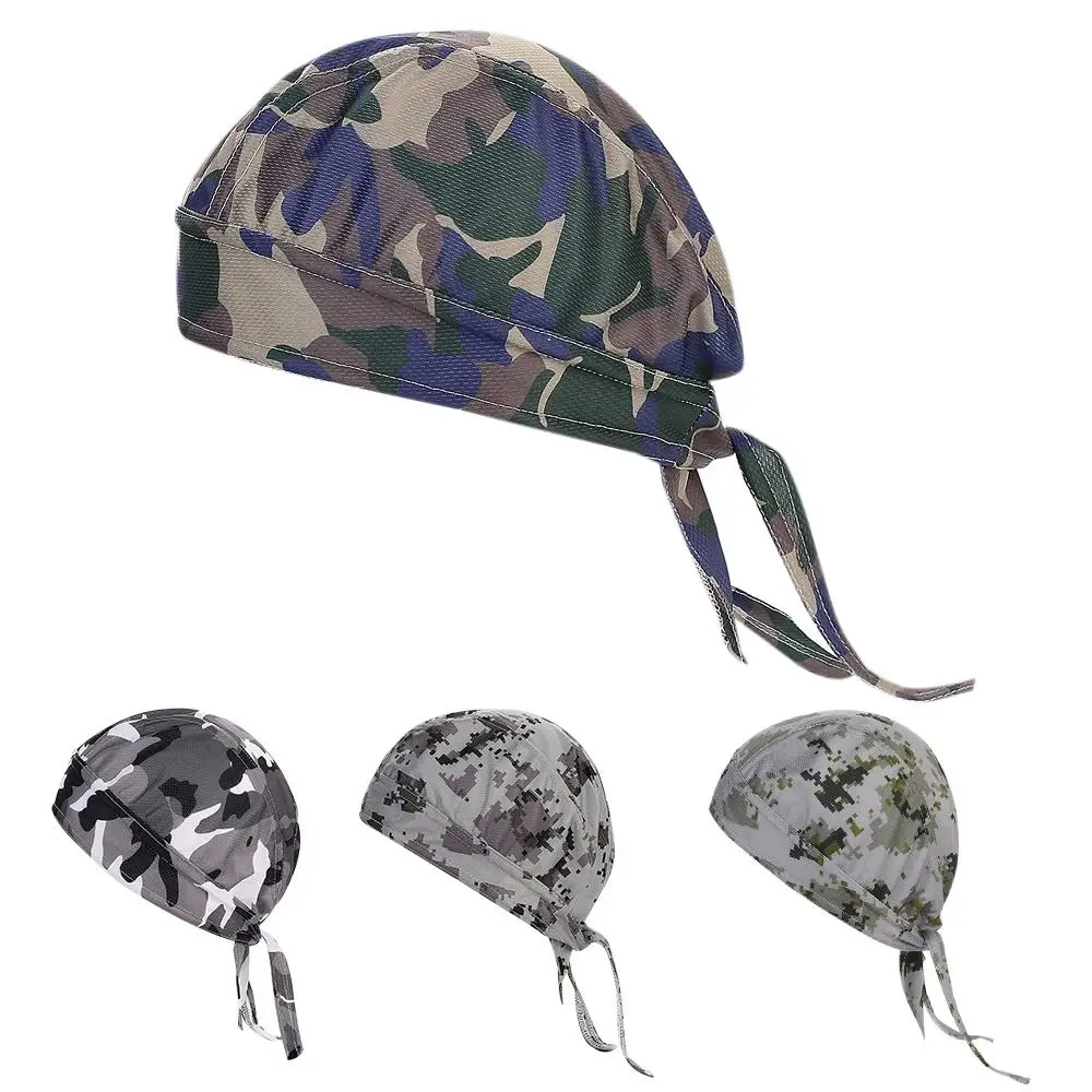 Camo Cycling Hat Under Helmet Quick Dry Pure Cycling Cap Head Scarf Summer Men Running Riding Bandana Headscarf Pirate Cap