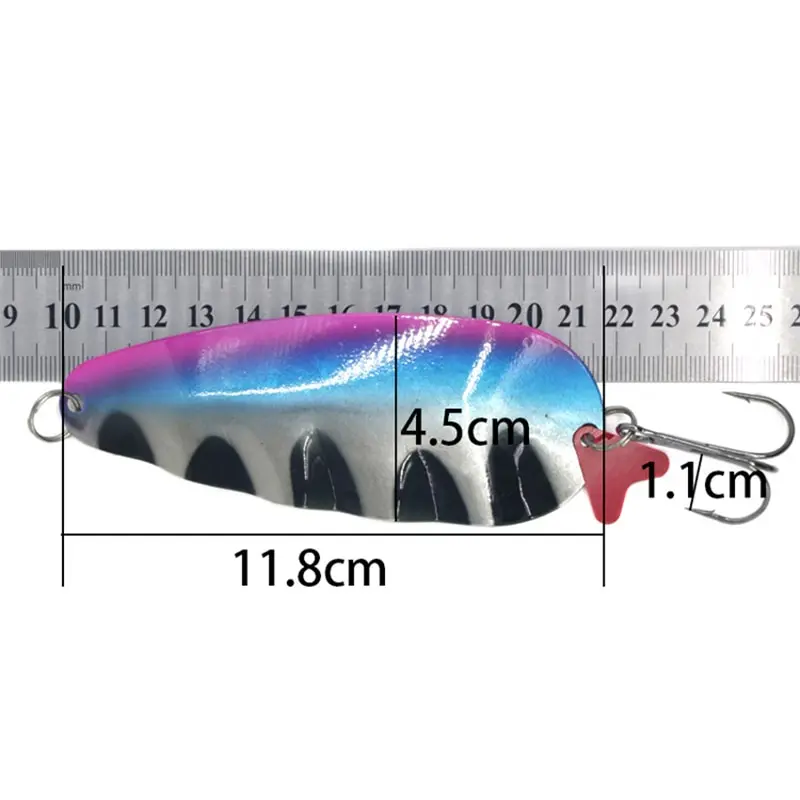 Fishing Spoon Lure Hard Fishing Lure Artificial Wobblers 11.8cm 42g Trolling Trout Spoon Bait Bass Pike With Treble Hook Pesca