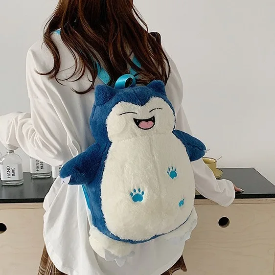 Pokemon Plüsch Rucksack Snorlax Squirtle Cartoon Nette Outdoor Große Kapazität Lagerung Tasche Kawaii Anime Zubehör Geschenk Spielzeug