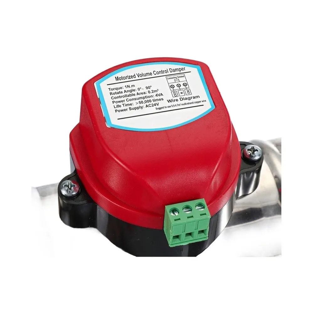 Stainless Steel Electric Air Volume Valve AC24V 201 Material for Efficient HVAC System Airflow Control 75 100 125 150 200mm