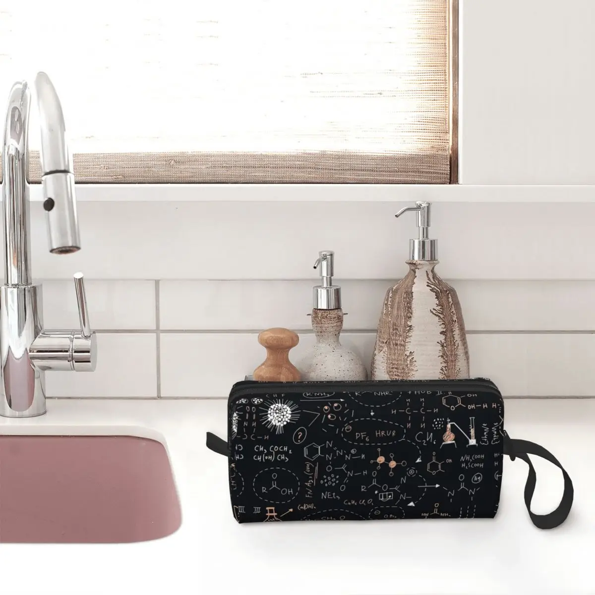Amazing Chemistry Makeup Bag Cosmetic Organizer Storage Dopp Kit Toiletry Cosmetic Bag for Women Beauty Travel Pencil Case image 5