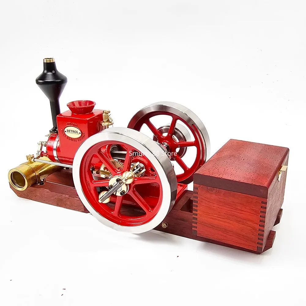 MUSA HM-01 Horizontal Engine Model Metal 7CC Four-stroke Water-cooled Internal Combustion Engine Model with Base Model Toys