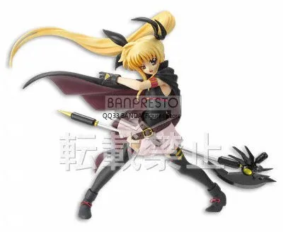BANDAI Original SQ Figure Magical Girl Lyrical Nanoha Fate Testarossa Nanoha Takamachi Action Model Desktop Decoration