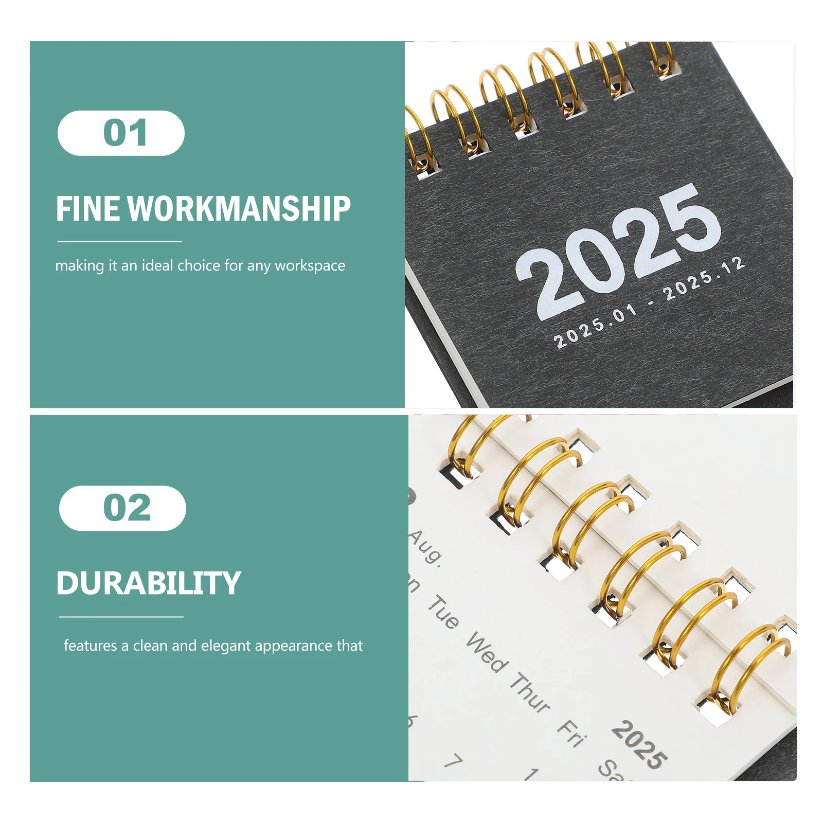 Small Desktop Calendar 2025 Flip Standing Style Compact Minimalist Design for Home School Office Desk Decor Aesthetic Monthly