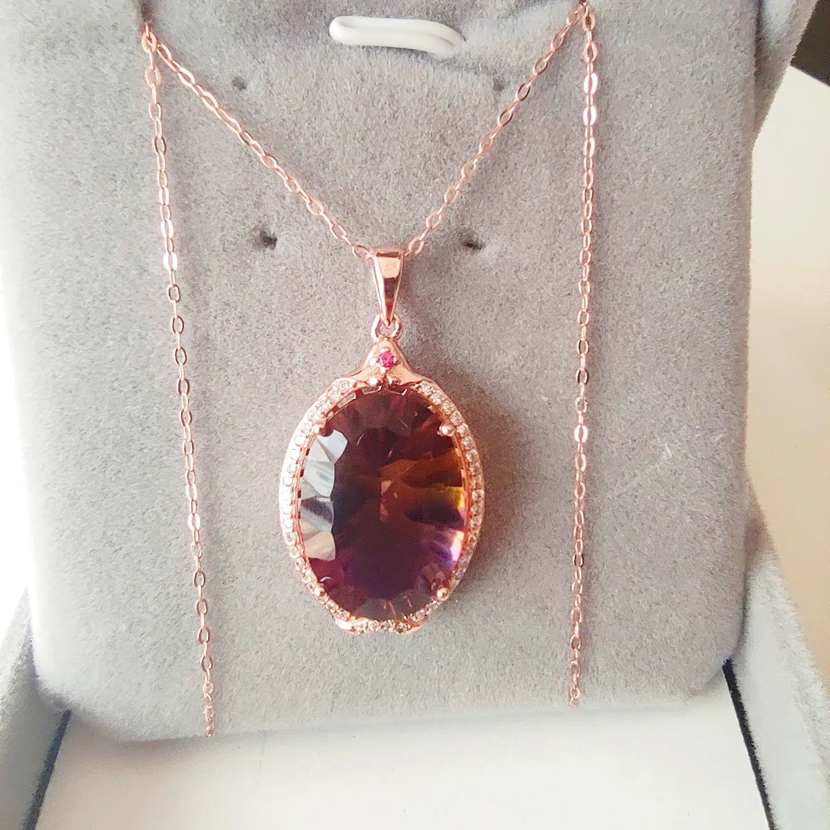 

Boutique Jewelry 925 Sterling Silver Natural Gem Women's Amethyst Necklace+Pendant Party Wedding Girl Birthday Gift New Year
