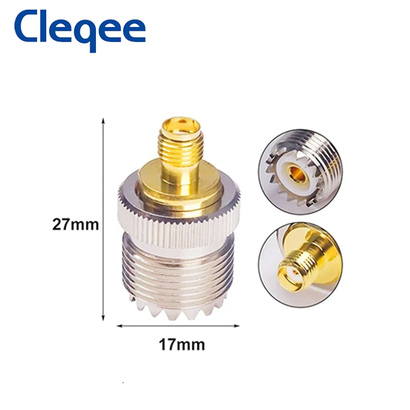 Cleqee 1 قطعة SMA أنثى إلى UHF أنثى RF محوري موصل محول SO-239 SO239 لتحويل SMA