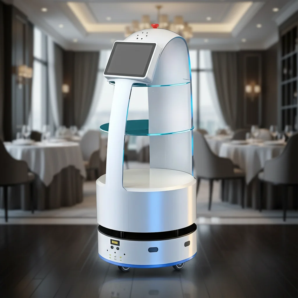Fotografia 5: Robô de Entrega de Comida para Hotel com Tela Touch de 11 Polegadas, Navegação, Capacidade de Carga de 30kg, Comutação de Idiomas, 12 Horas de Funcionamento