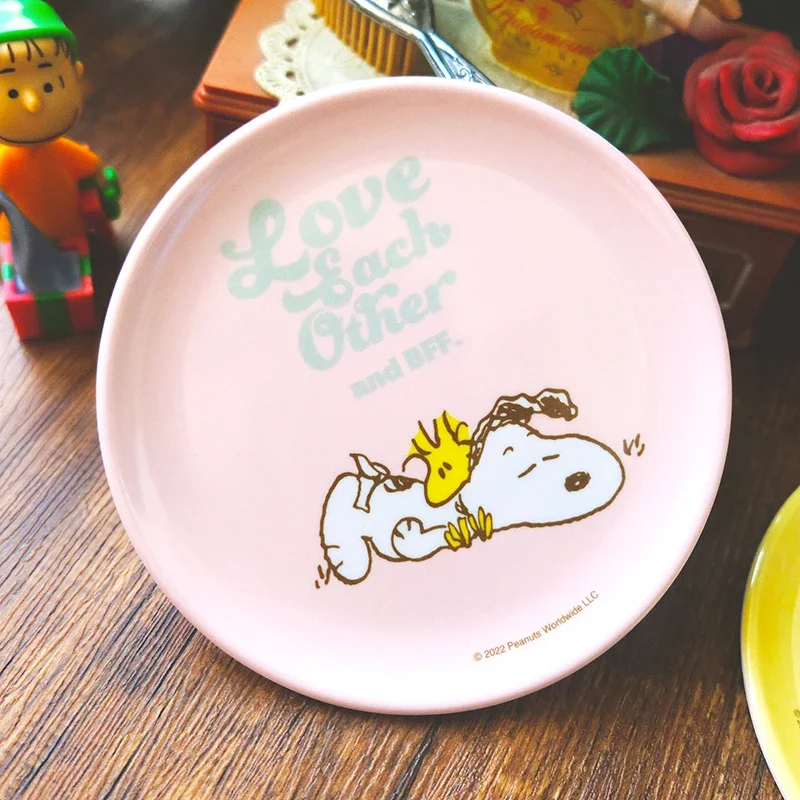 스누피 접시 애니메이션 가정용 과일 접시 케이크 접시 뼈 접시 만화 작은 접시 주방 용품 레스토랑 간장 어린이 선물