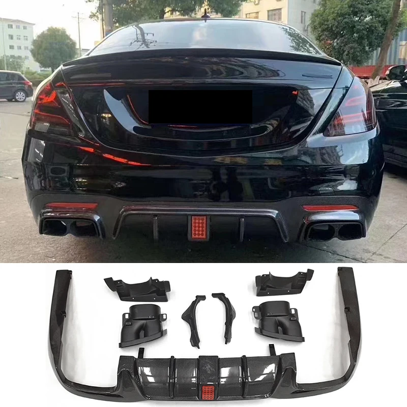 

B Style Carbon Fiber Front Lip Vent Diffuser Spoiler S-Class W222 S63 S65 Body Kit 18+
