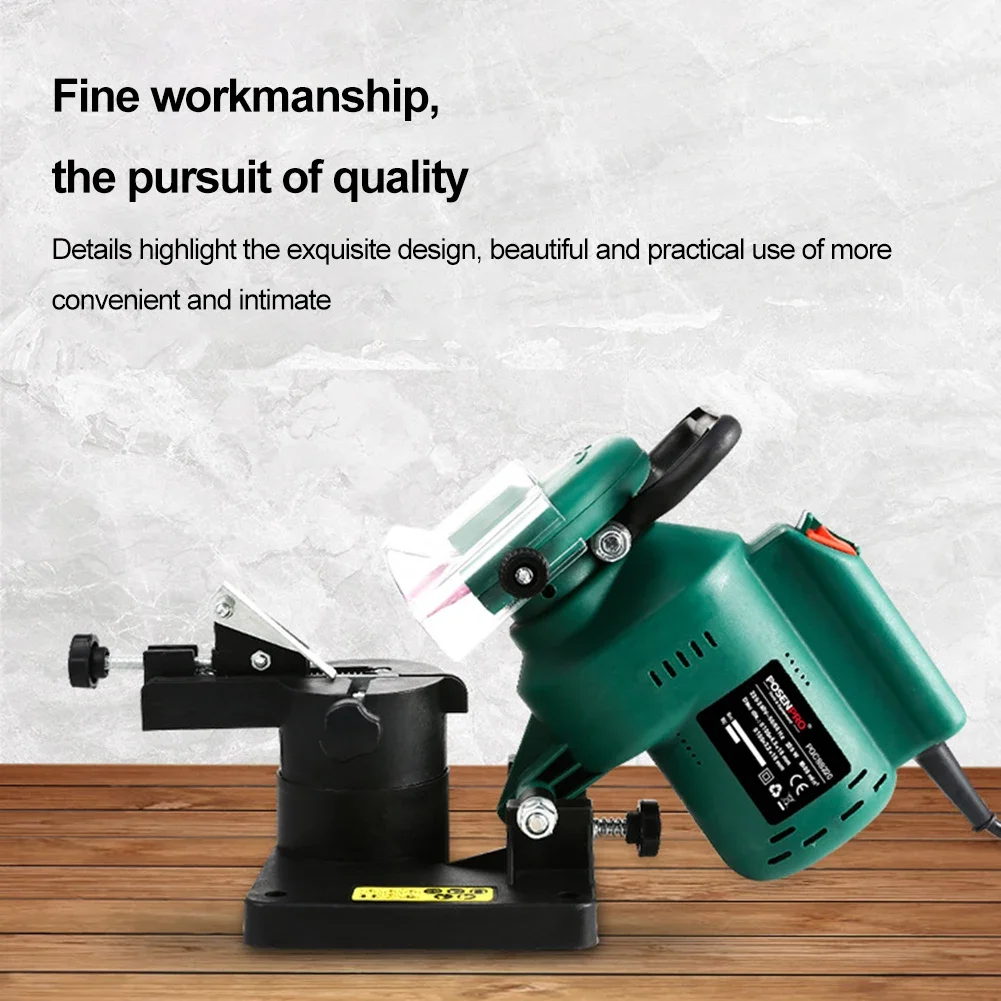 220W Chain Saw Sharpening Machine Portable Automatic Chain Sharpener 100mm Angle Adjustable 8500RPM Garden Tools