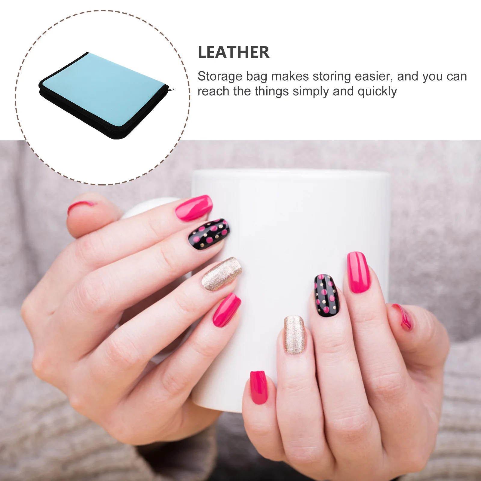 

1Pcs Nail Drill Bits Organizer Bag Storage Case for Manicure Polishing Heads Nail Art Practice Salon Grinding Head Box