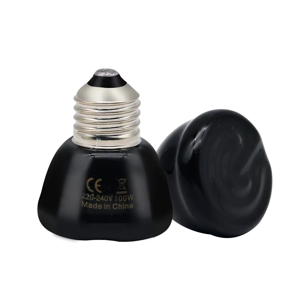 25/50/75/100W E27 Mini Pet Heating Lamp 220V Infrared Ceramic Emitter Heat Light Bulb Pet Brooder Chickens Reptile Lamp 2PCS
