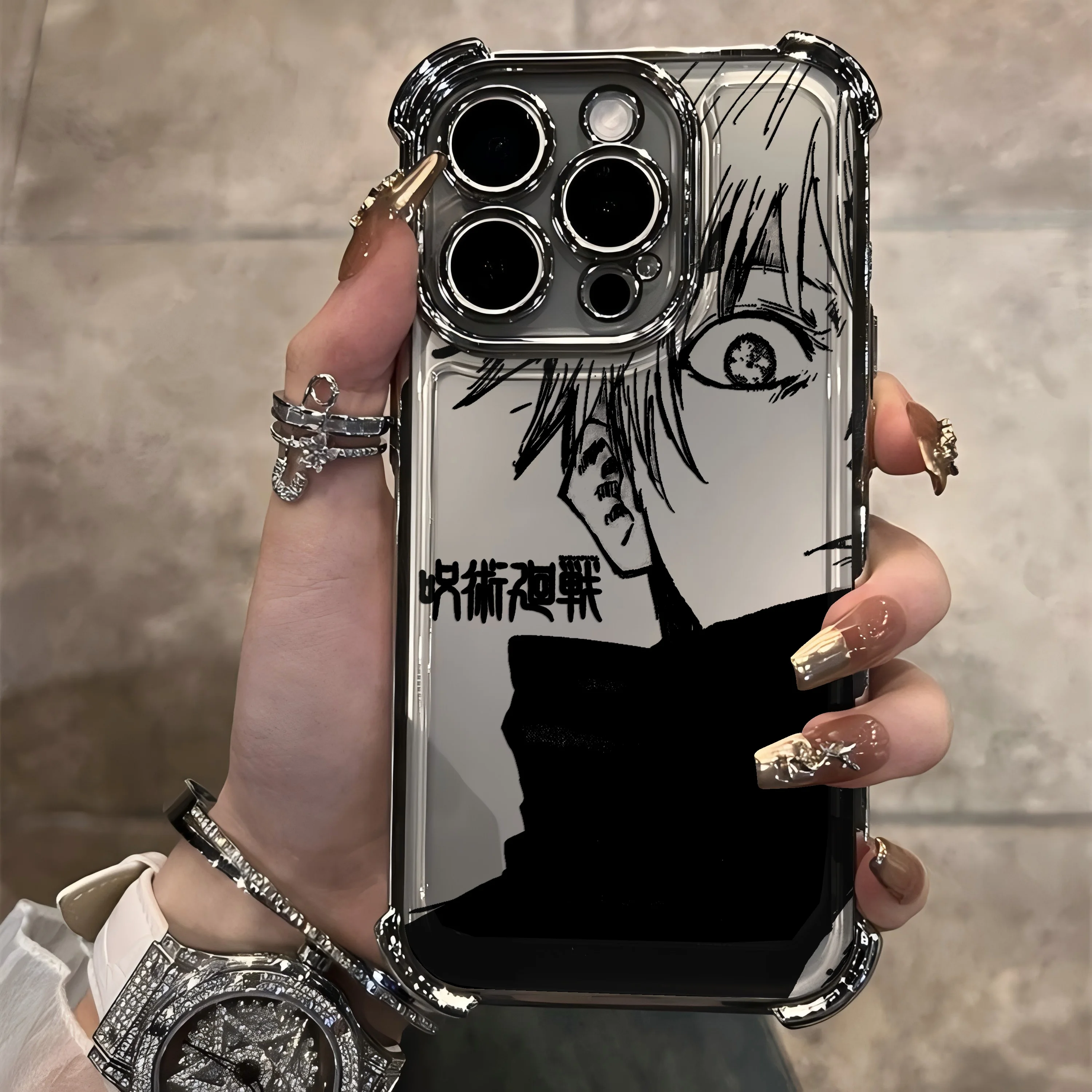 Anime Jujutsu Kaisen Gojo iPhone-suojakuori - usage example