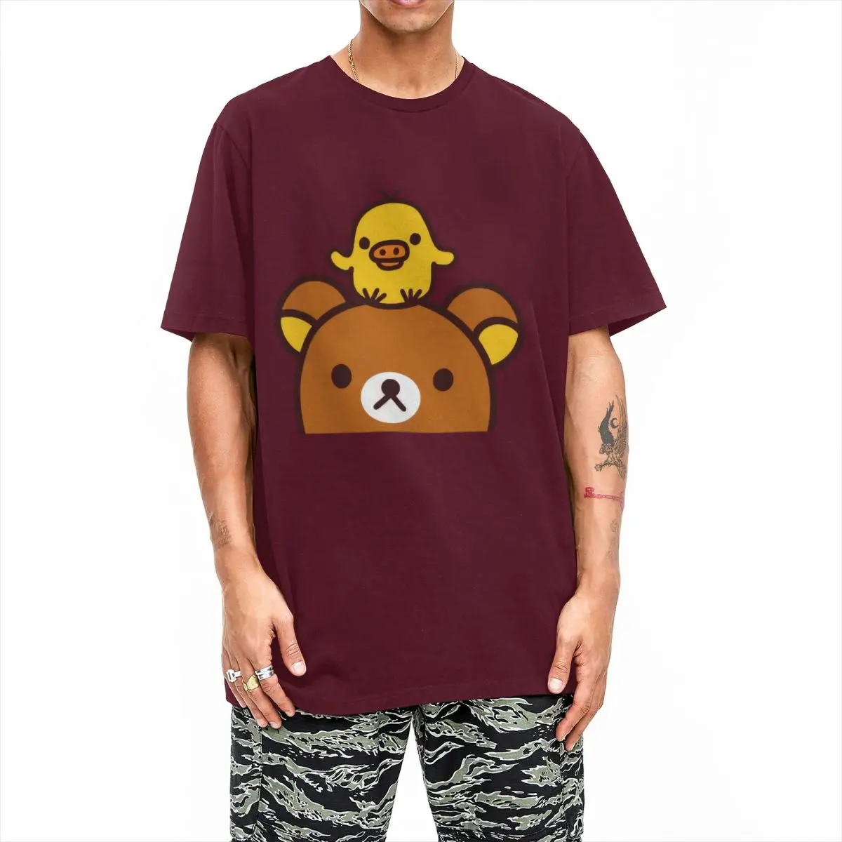 Vintage Rilakkuma T-Shirts Men Women Round Collar 100% Cotton T Shirt Kawaii Bear Short Sleeve Tee Shirt New Arrival Clothing