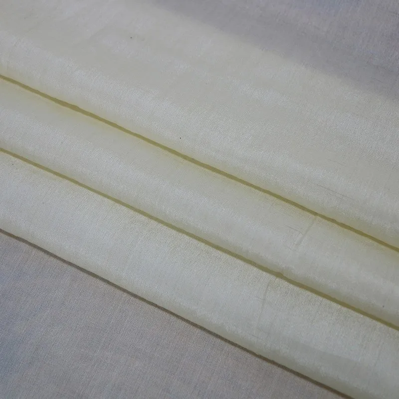 130CM wide tussah silk and cotton blended fabric color high-end feel natural