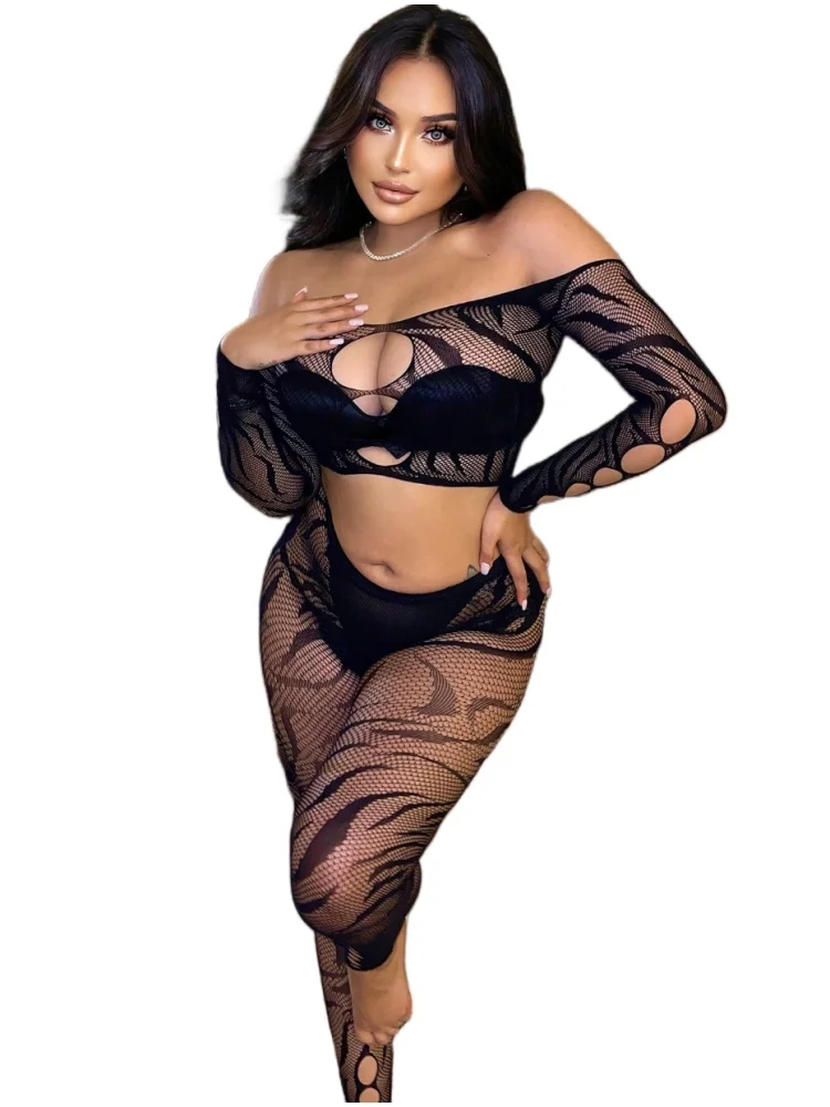 

Women's Sexy Lingerie Fishnet Mesh Stretchy Bodycon Bodysuit See-Through Bodystocking Intimate Underwear