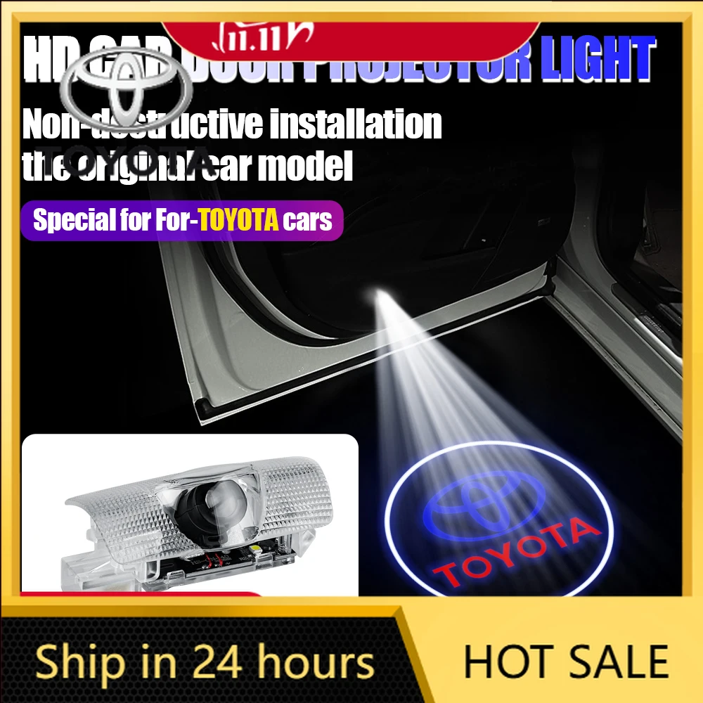 

Для Toyota 2026 Новые колпаки ступиц 2 шт. Автомобильные дверные светодиодные HD приветственные огни для Toyota Camry Cruiser Prius Reiz Previa Prado Rav4 Sienna V