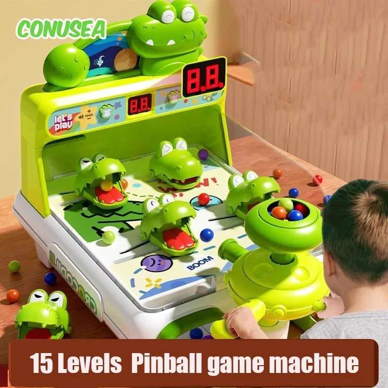 

Pinball Shooting Machine Party Games Electric Crocodile Table Game Children's Education Puzzle Toys
