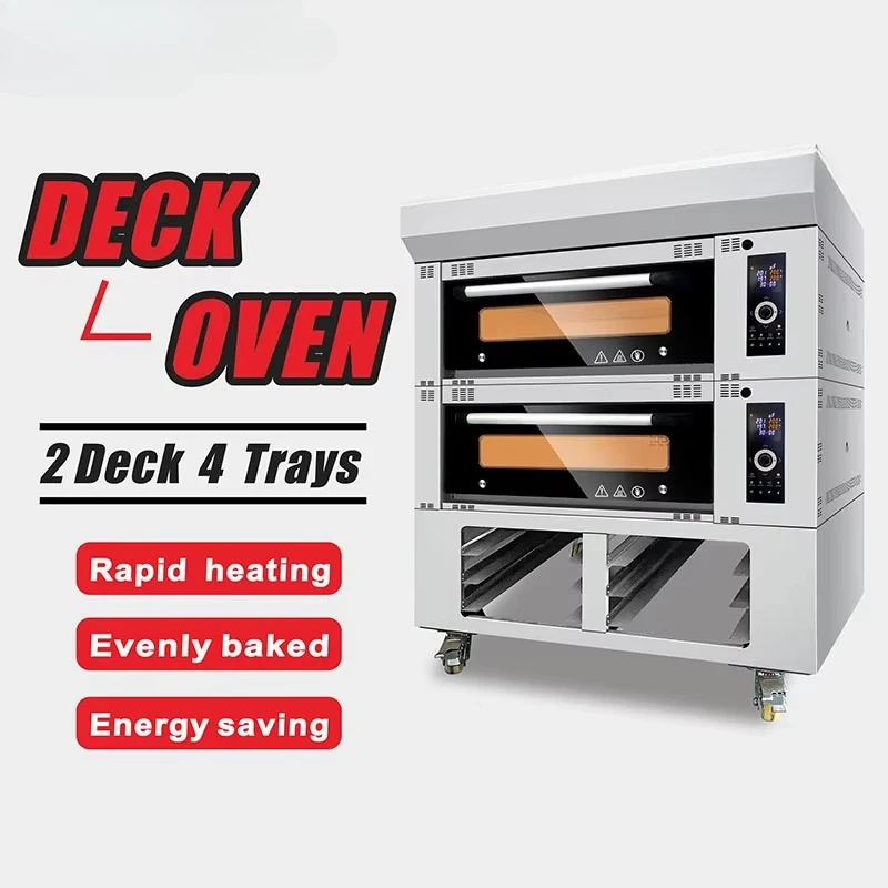 Commercial bakery baker 2-story 4-tray gas/electric bread maker Deck oven for hotels and restaurants