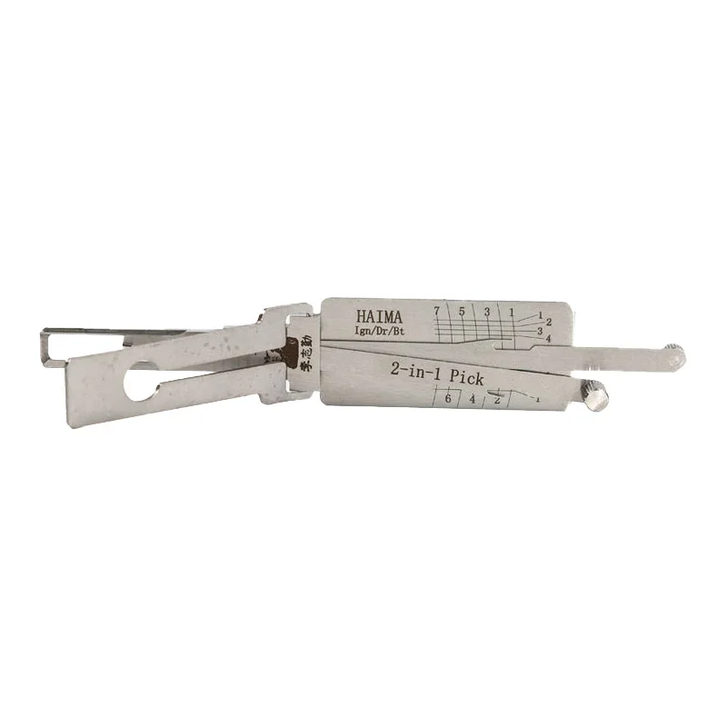 Lishi HAIMA 2 in 1 Lock Pick Decoder Ignition Car door open for Haima Models Vertical milling
