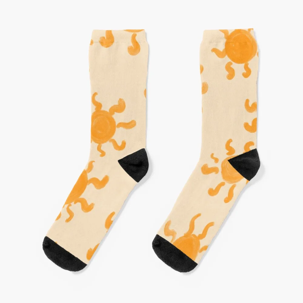 Yellow Sun patterns Socks Sock High Women Thermal Socks Men