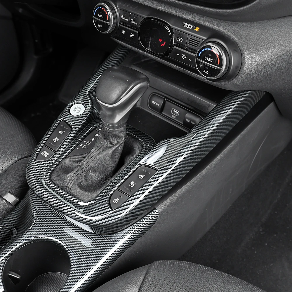 

Узор из углеродного волокна, ручка переключения передач автомобиля, панель консоли, рамка, накладка для тюнинга KIA Soul 2020-2025, автомобильные аксессуары