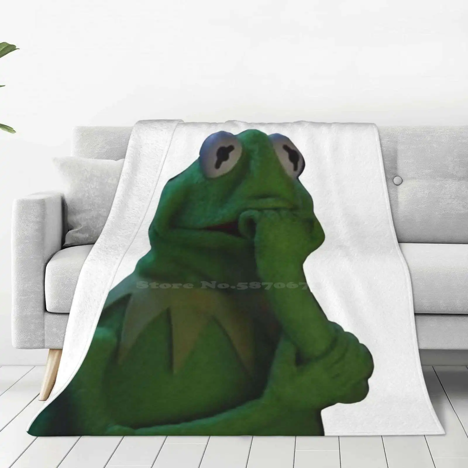 

Top Quality Comfortable Bed Sofa Soft Blanket The Frog Meme Tumblr Funny Movie Png Cute